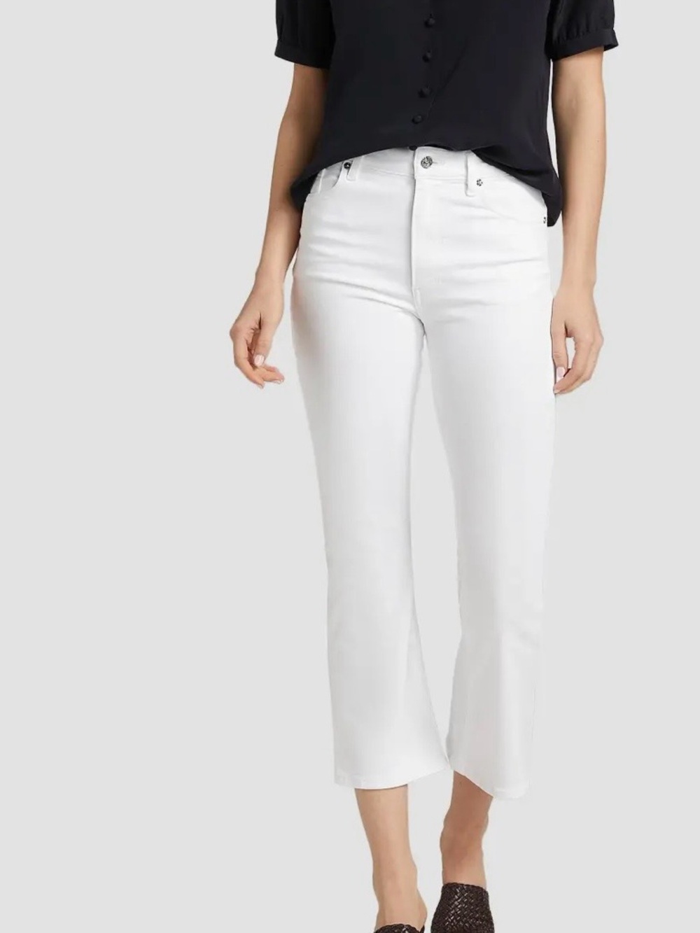 FRAME Reboot Crop Mid-Rise Pants White Size 27